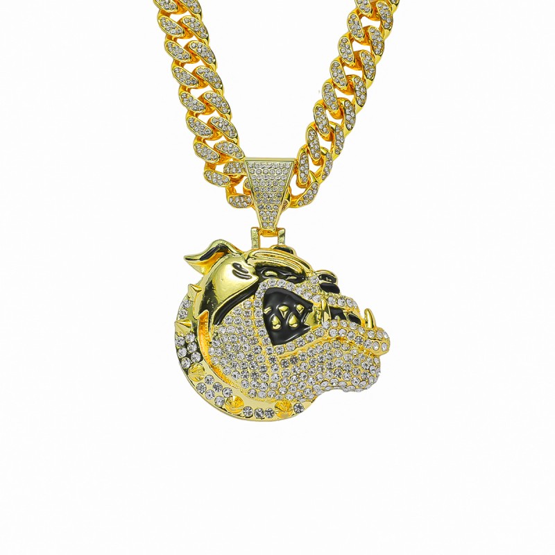 Hip Hop Cool Dominante Collar Colgante De Animal De Diamante Completo Mayorista