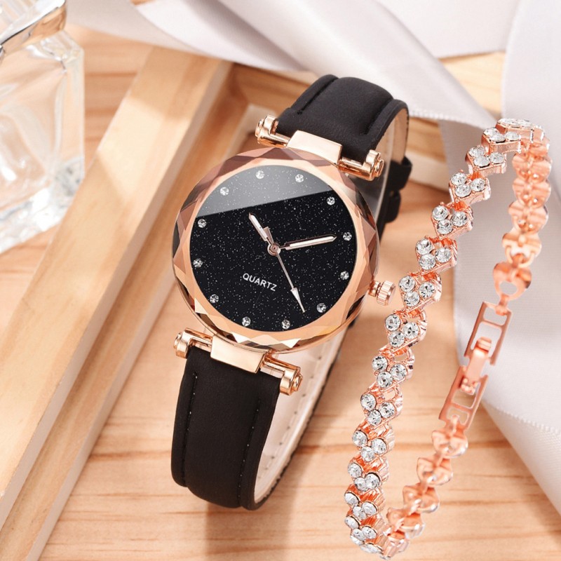 Korean Fashion Ladies Casual Watch Bracelet Two-piece Watch Wholesaler