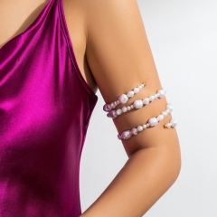 Beach Wind Imitation Pearl Winding Arm Ring Irregular Beaded Vintage Arm Bracelet Jewelry Wholesalers