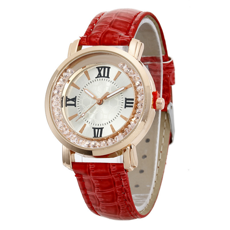 Rhinestone Roman Numeral Dial Quartz Women's Watch Wholesalers