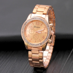 Relojes De Ginebra Con Cinturón De Acero De Aleación De Diamantes Al Por Mayor