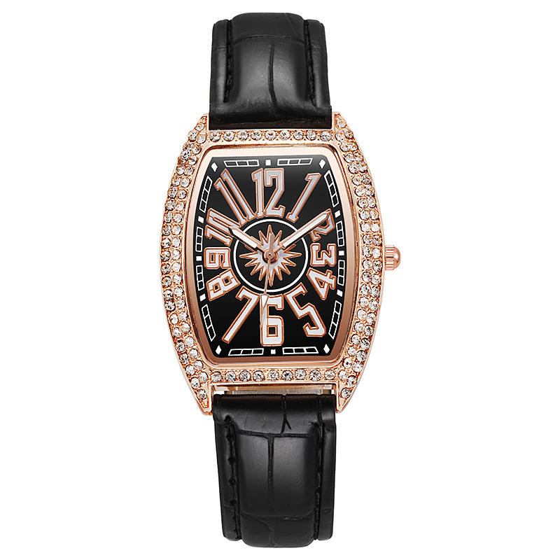 Diamond Barrel Type Large Digital Facet Watch Female Wholesaler