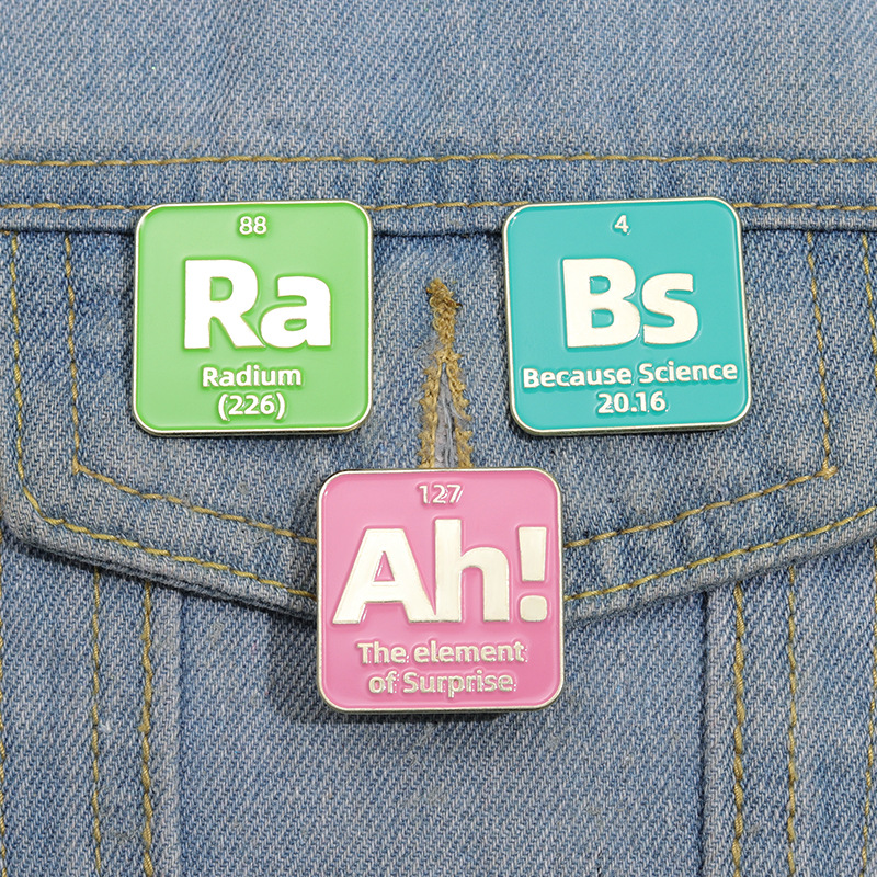 Color Chemical Cute Letter Metal Badge Candy Color Brooch Wholesaler