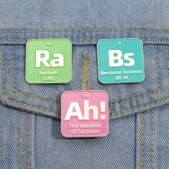 Color Chemical Cute Letter Metal Badge Candy Color Brooch Wholesaler