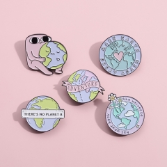 Cartoon Badge Alien Planet Pink Love Earth Brooch Pin Cute Accessories Badge Waist Buckle Wholesaler