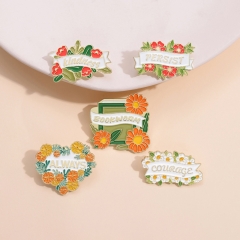 ALWAYS English Geometric Brooch Flower Garden Gift Metal Badge Clothing Accessories Collar Pin Silk Towel Buckle Wholesaler