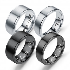 True Love Eternal I LOVE YOU Double Step Matte Couple Pair Ring Wholesaler