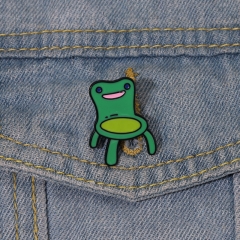 Cute Children Brooch Frog Stool Shape Green Personality Bag All-match Pin Decoration Accessories Badge Wholesaler