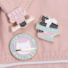 Cartoon English Letter Round Cat Brooch Wholesalers