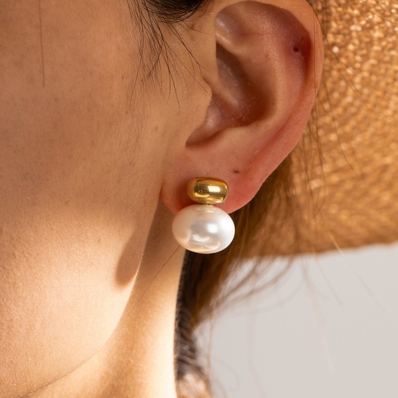 Stainless Steel Pearl Earrings Jewelry Wholesalers