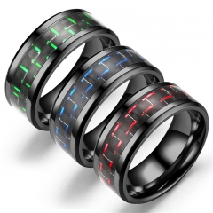 Three-color Carbon Fiber Couple Pair Ring Wholesalers