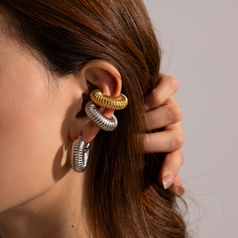 18k Gold Stainless Steel Large Snail Shell Ear Clip Jewelry Female Wholesaler