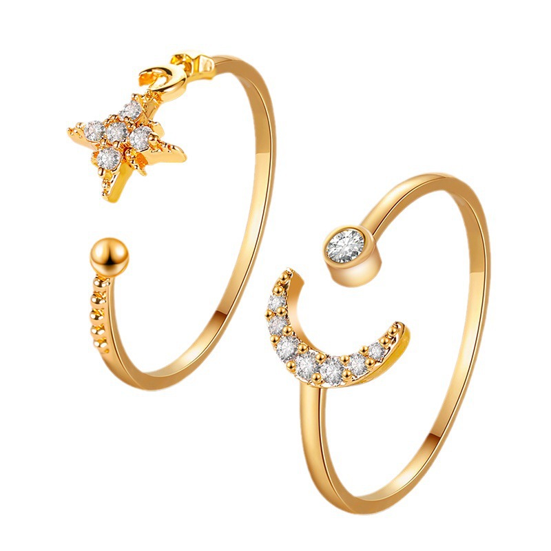 Star Moon Ring Classic Opening Adjustable Index Finger Ring Female Wholesaler