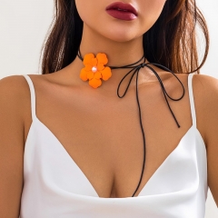 Línea De Cera Extraída Con Flecos Collar De Flores Correa Hecha A Mano Joyería De Flores Mayorista