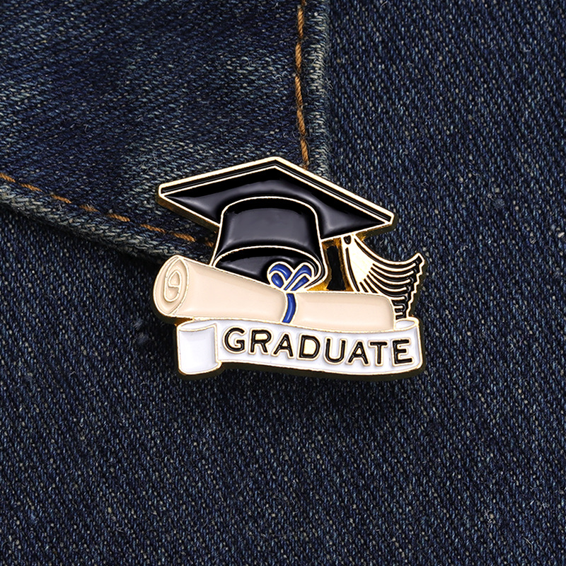 Graduation Season Bachelor Cap Student Graduation Book Hat Pin Accessories Metal Brooch Wholesalers