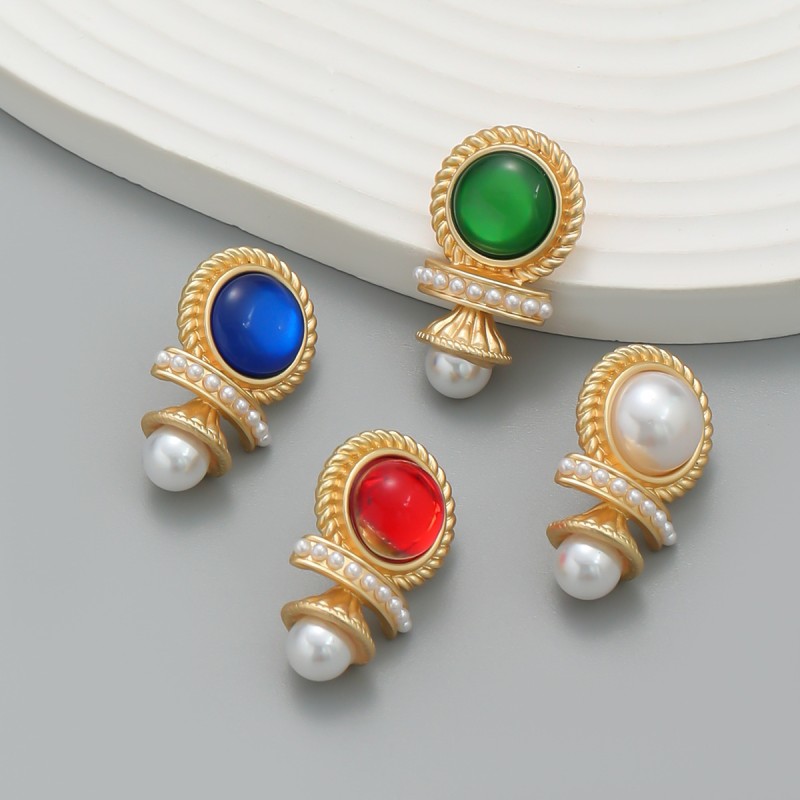 Alloy Resin Set Pearl Bohemian Earrings Wholesalers