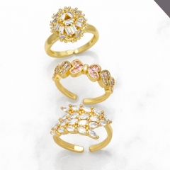 Full Diamond Zircon Love Leaves Ring Wholesalers