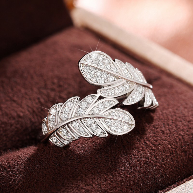 Diamond-encrusted Delicate Feather Elf Ring Wholesalers