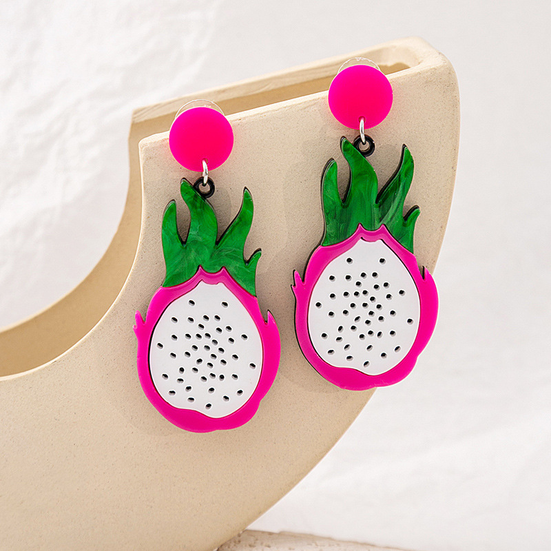 Aretes De Fruta De Dragón De Resina Al Por Mayor