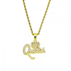 Hip Hop Diamond-encrusted Queen Letter Pendant Wholesaler