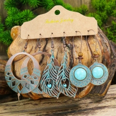 Traje De Pendientes Retro Con Borlas De Hojas De Amor Multicapa Mayorista