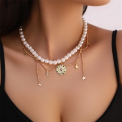 Pearl Tassel Eye Pendant Five-pointed Star Necklace Wholesalers