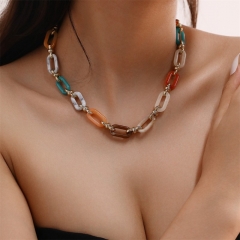 Collar De Cadena Hueca De Acrílico Mayorista Femenino