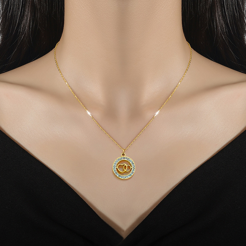 Double Ring Love Necklace Female Wholesaler
