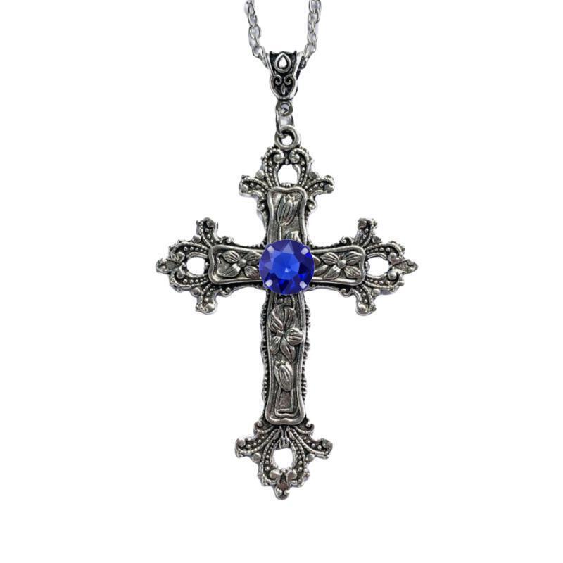 Flower Pattern Cross Diamond Necklace Wholesaler