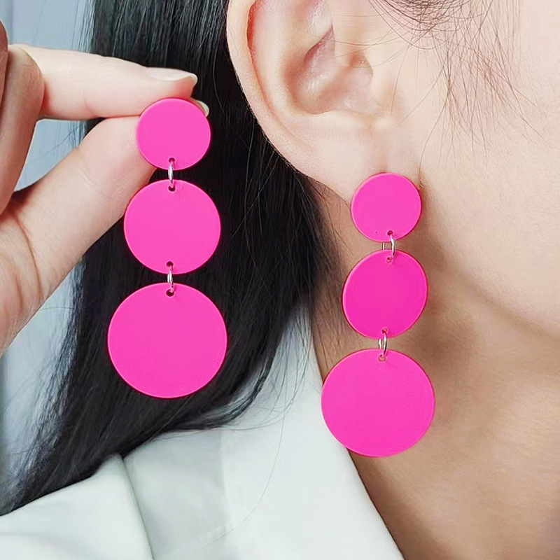 Three Round Piece Stitching Earrings Wholesalers