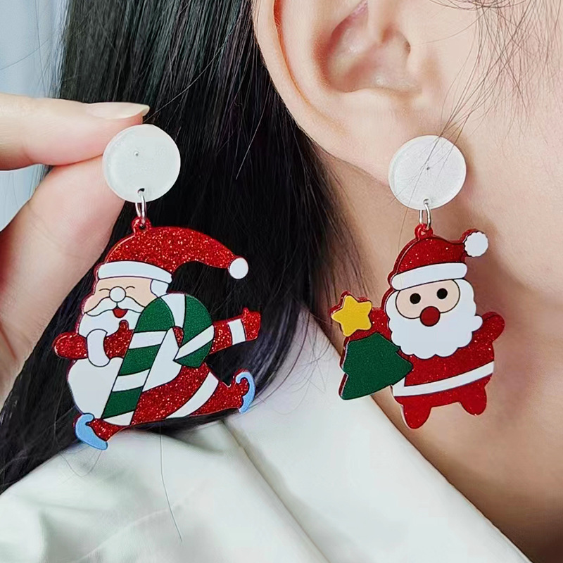Christmas Santa Dwarfs Christmas Tree Earrings Wholesalers