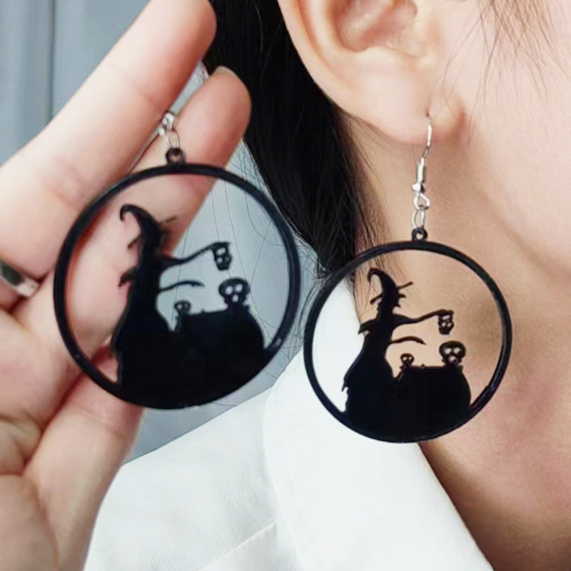 Halloween Witch Pumpkin Skull Dead Tree Earrings Wholesaler