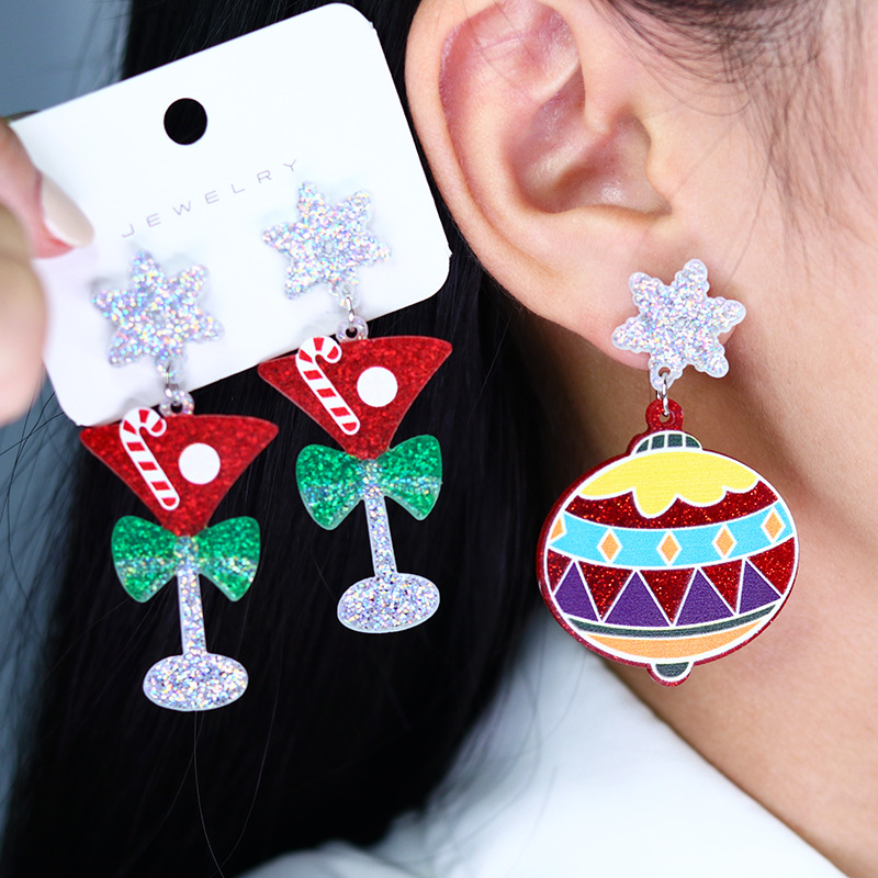 Christmas House Sweater Bell Acrylic Earrings Wholesaler