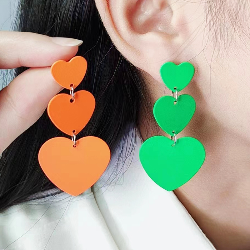 Sanlian Love Long Stitching Earrings Wholesalers