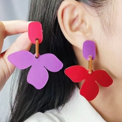 Contrast Color Stitching Flower Earrings Wholesalers