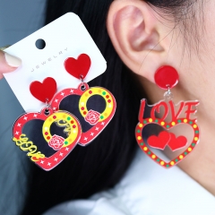 Valentine's Day Love Letter Butterfly Fish Bone Acrylic Earrings Wholesaler