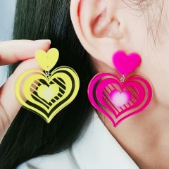 6 Color Multi-layer Love Acrylic Earrings Wholesalers