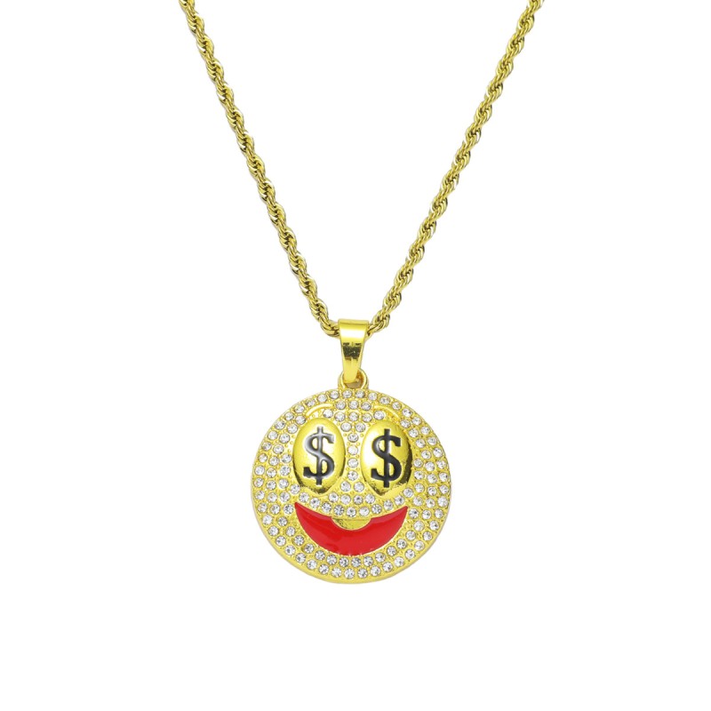 Smiley Dollar Diamond Pendant Necklace Wholesalers