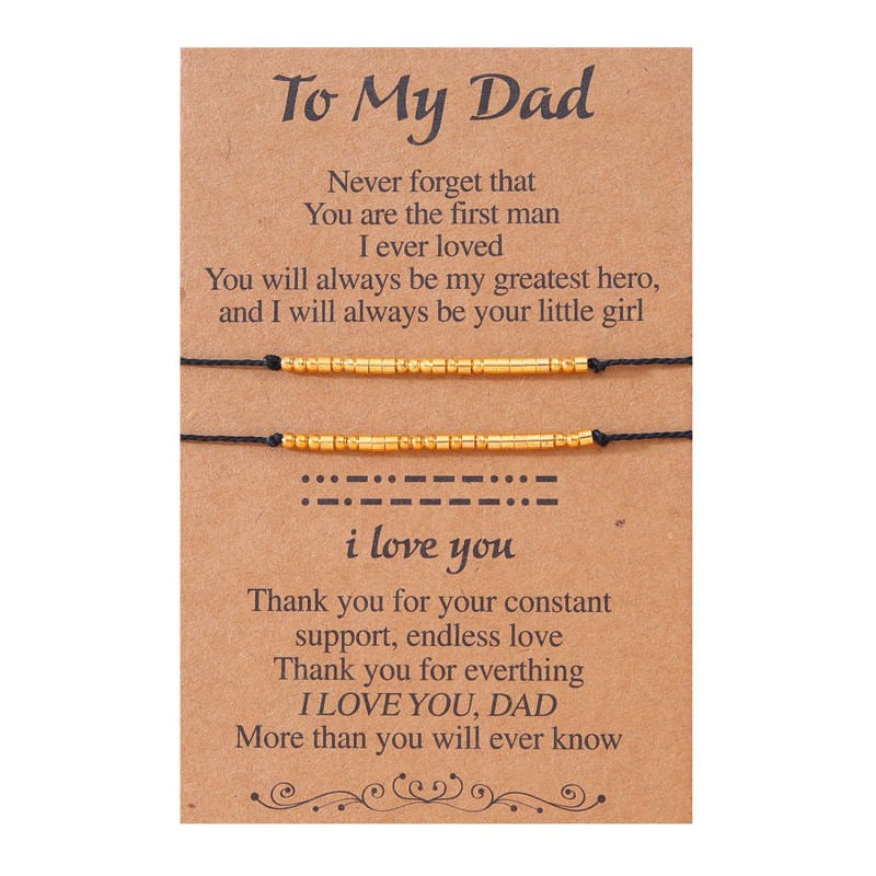 Father's Day Copper Beads Morse Code Card Bracelet Wholesaler