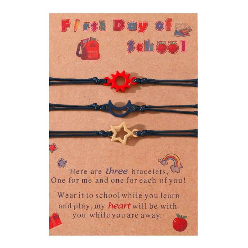 Sun Moon Star Warm Heart Copy Card Woven Bracelet Suit Wholesaler