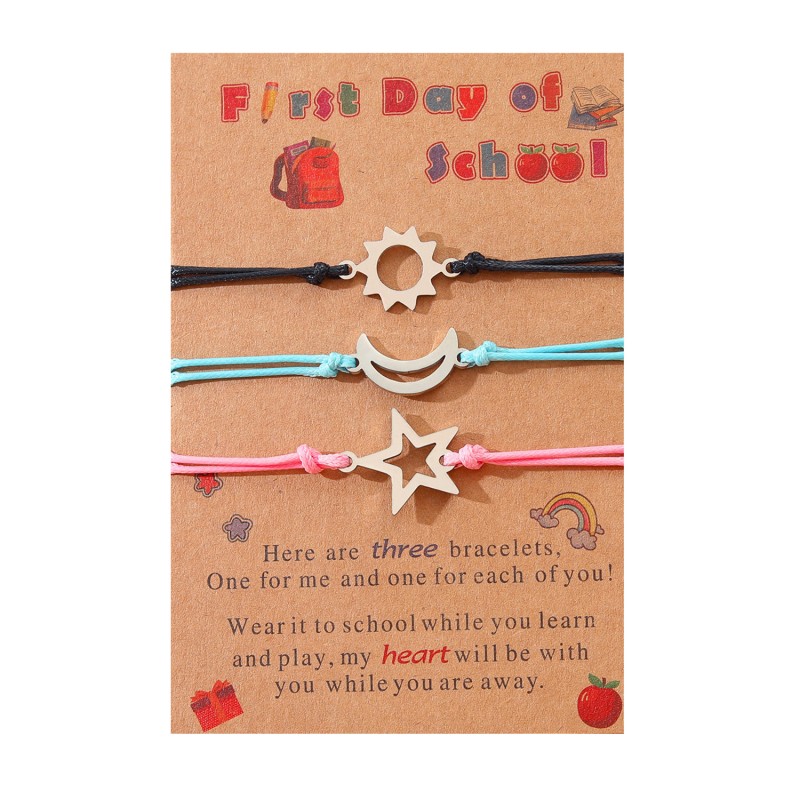 Stainless Steel Sun Moon Star Parent-child Card Hand Rope Wholesalers