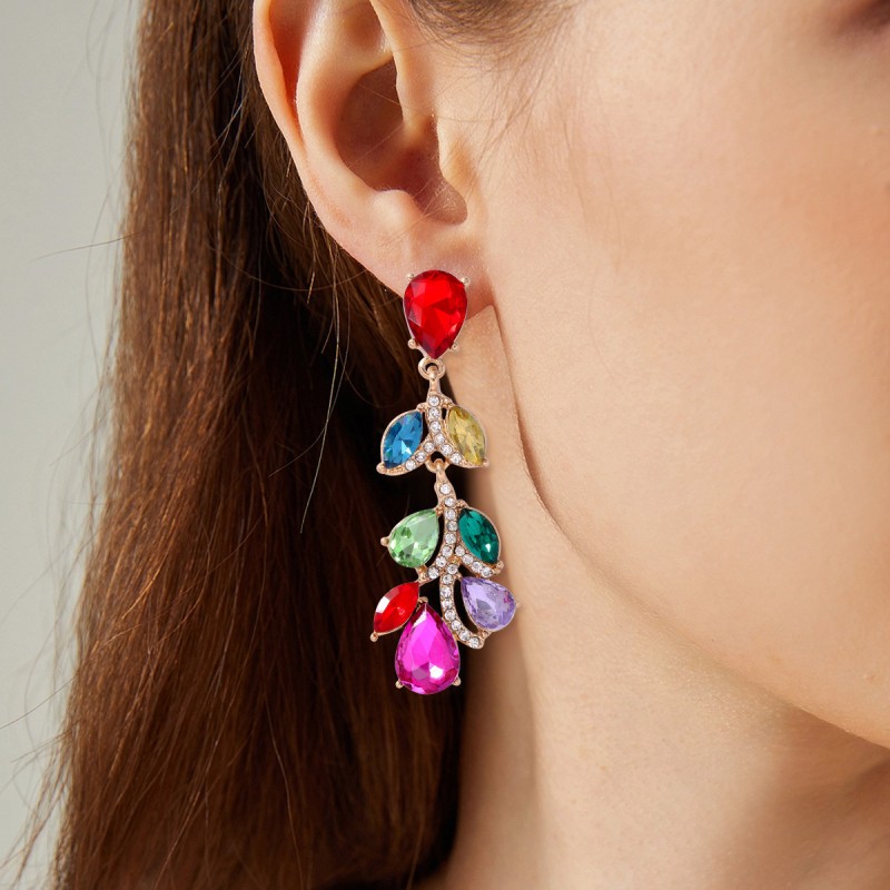 Mayorista De Pendientes Con Borlas De Color De Hojas De Diamantes