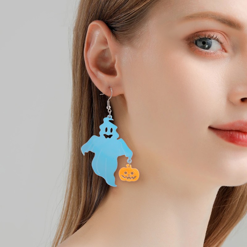 Halloween Pumpkin Ghost Acrylic Earrings Wholesaler