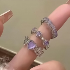 Mayorista De Tres Piezas De Anillo De ópalo De Imitación De Amor