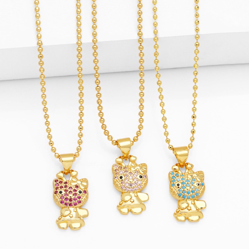 18k Gold Full Diamond Zircon Pendant Necklace Wholesalers
