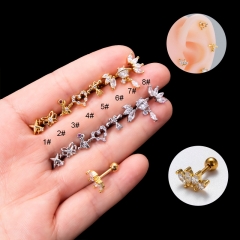 Stainless Steel Thread Thick 1.2mm Zircon Earring Wholesalers