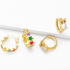 Color Drop Oil Five-pointed Star Owl Ear Buckle Wholesalers