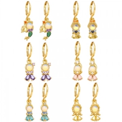 Colorful Zircon Mermaid Princess Earrings Wholesalers