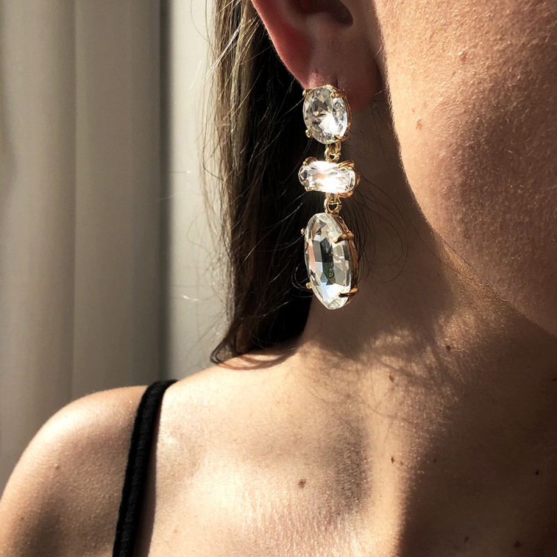 Contrast Diamond Multi-cut Earrings Wholesalers