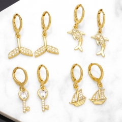 18k Gold Diamond-encrusted Animal Cartoon Earrings Wholesalers